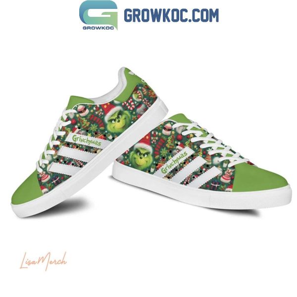 The Grinch Merry Christmas Happy Grinchmas Holidays Stan Smith Shoes