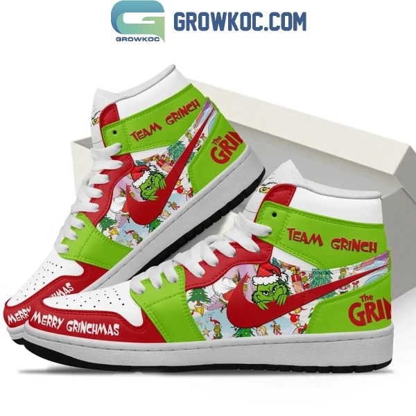 The Grinch Merry Christmas Team Grinch Happy Holidays Air Jordan 1 Shoes