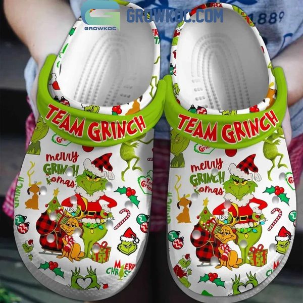 The Grinch Merry Christmas Team Grinch Happy Holidays Fan Crocs Clogs