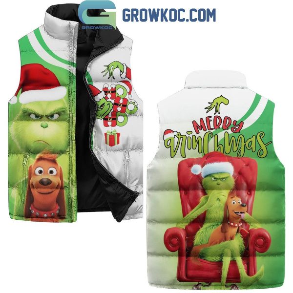 The Grinch Merry Grinchmas Christmas To You Sleeveless Puffer Jacket