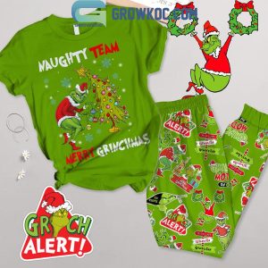 The Grinch Naughty Team Merry Grinchmas Christmas Green Fleece Pajamas Set