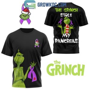 The Grinch Stole My Pancreas Cancer Awareness Christmas Hoodie T-Shirt