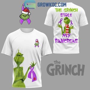 The Grinch Stole My Pancreas Cancer Awareness Christmas Hoodie T-Shirt