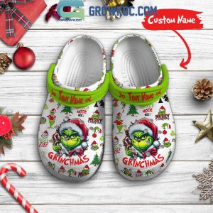 The Grinch Stole My Pancreas Cancer Merry Christmas Personalized Crocs Clogs