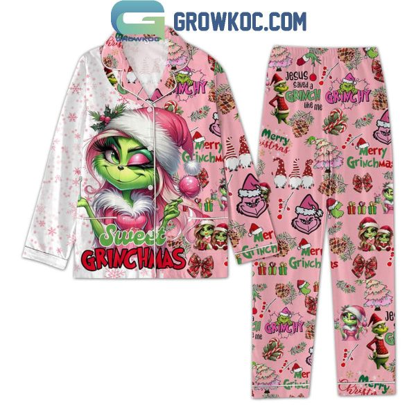 The Grinch Sweet Grinchmas Merry Christmas Polyester Pajamas Set