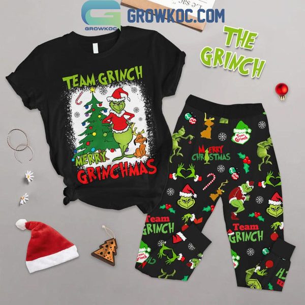 The Grinch Team Grinch Christmas Cheers 2024 Fleece Pajamas Set