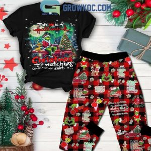 The Grinch This Is My Hallmark 2024 Movie Watching Shirt Fleece Pajamas Set