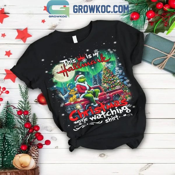 The Grinch This Is My Hallmark 2024 Movie Watching Shirt Fleece Pajamas Set