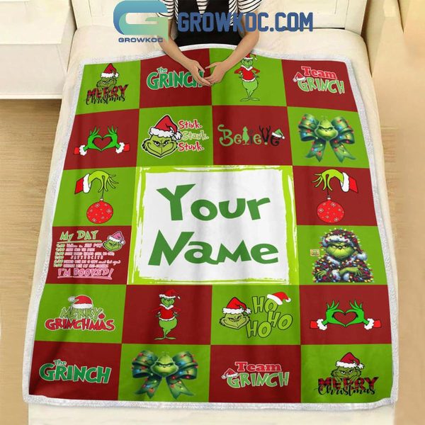 The Grinch Who Stole Christmas 2024 Believe Personalized Fleece Blanket Quilt