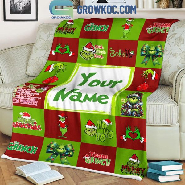 The Grinch Who Stole Christmas 2024 Believe Personalized Fleece Blanket Quilt