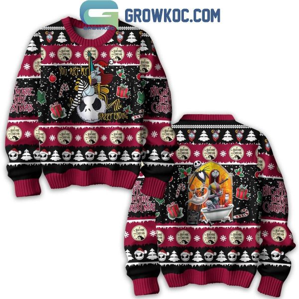 The Nightmare Before Christmas Carol Happy New Year 2025 Ugly Sweater