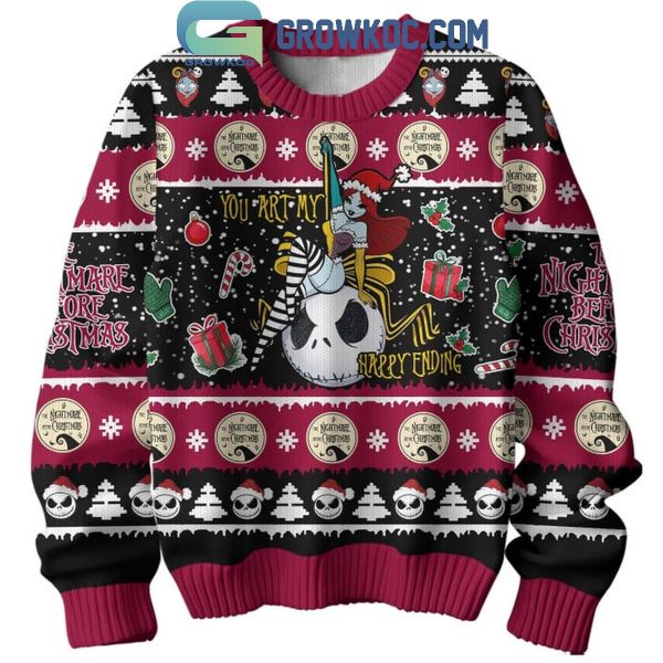 The Nightmare Before Christmas Carol Happy New Year 2025 Ugly Sweater