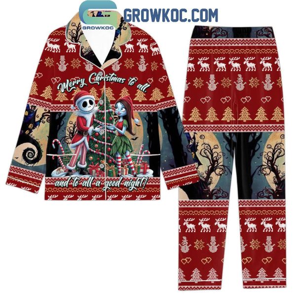 The Nightmare Before Christmas Merry Christmas To All Polyester Pajamas Set