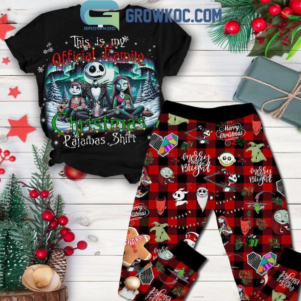 The Nightmare Before Christmas This Is Official Family Christmas Fleece Pajamas Set