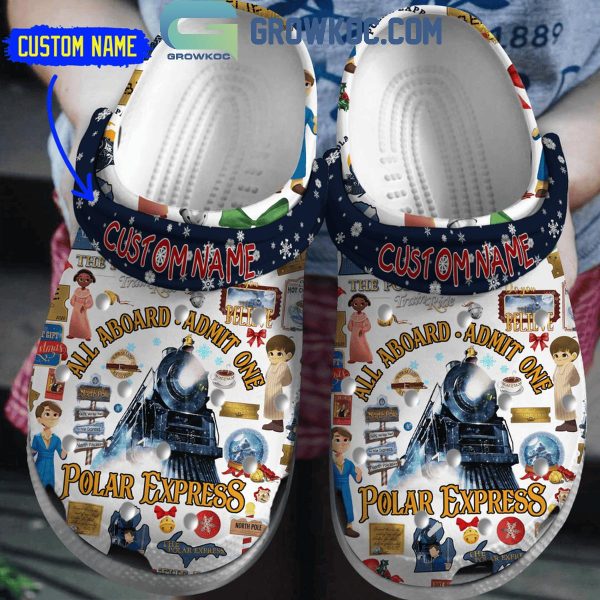 The Polar Express All Aboard Admit One Polar Express Personalized Crocs Clogs