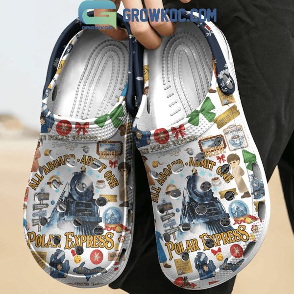 The Polar Express All Aboard Admit One Polar Express Personalized Crocs Clogs