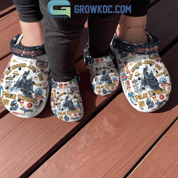 The Polar Express All Aboard Admit One Polar Express Personalized Crocs Clogs