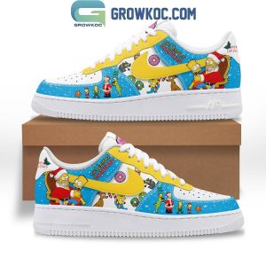 The Simpsons Merry Christmas Happy New Year 2025 Donuts Air Force 1 Shoes