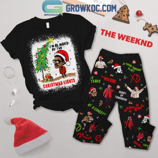 The Weeknd Christmas 2024 I’m Blinded By The Christmas Light Fleece Pajamas Set