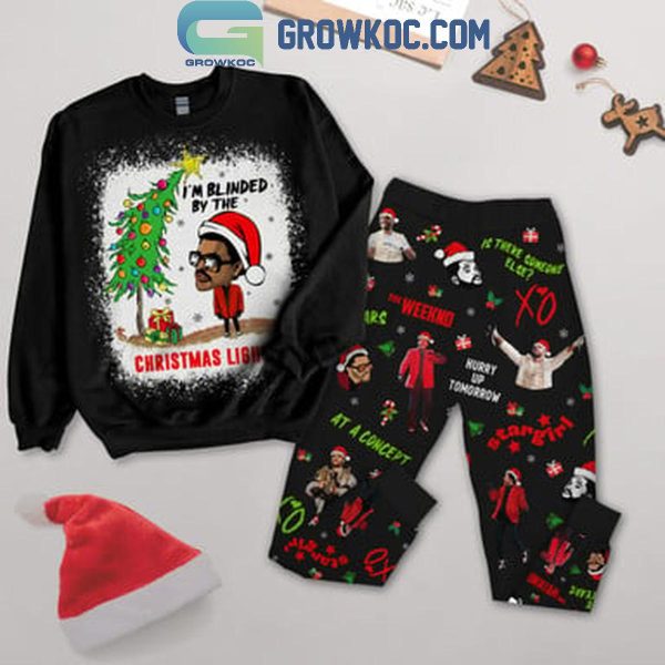 The Weeknd Christmas 2024 I’m Blinded By The Christmas Light Fleece Pajamas Set