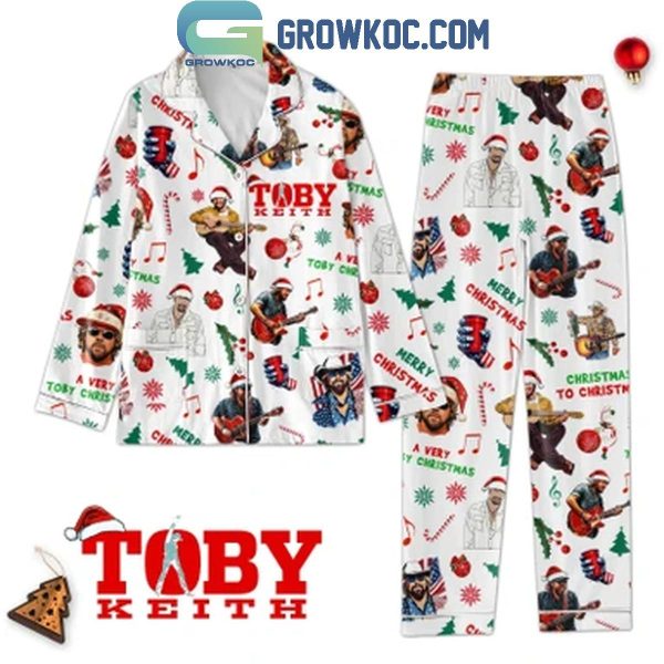 Toby Keith Merry Christmas Old Man 2024 Polyester Pajamas Set