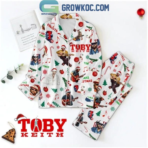 Toby Keith Merry Christmas Old Man 2024 Polyester Pajamas Set