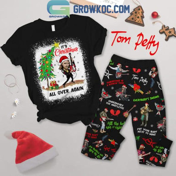 Tom Petty Christmas All Over Again 2024 Fleece Pajamas Set