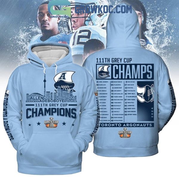 Toronto Argonauts 111th Grey Cup Champions 2024 Hoodie T-Shirt