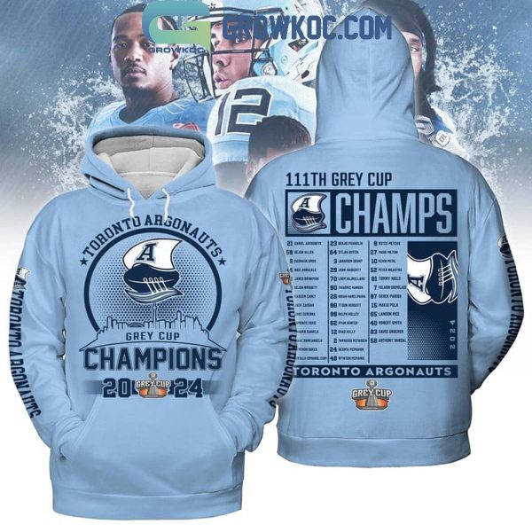 Toronto Argonauts Celebrating The Champions Of 111th Grey Cup 2024 Hoodie T-Shirt