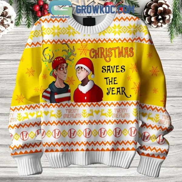 Twenty One Pilots Christmas Saves The Year 2024 Ugly Sweater