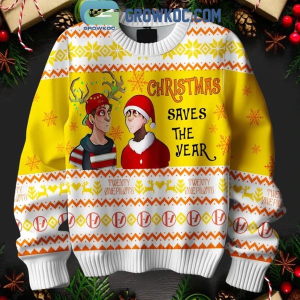 Twenty One Pilots Christmas Saves The Year 2024 Ugly Sweater