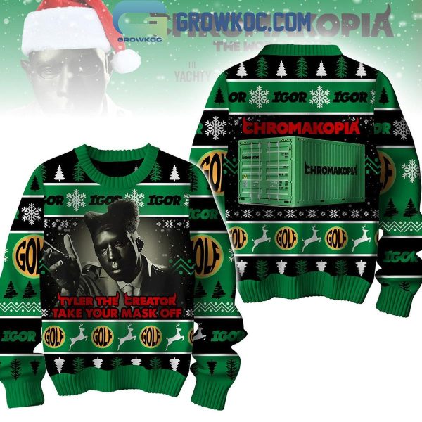 Tyler The Creator Take Your Mask Off Chromakopia Christmas 2024 Ugly Sweater