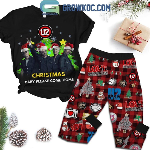 U2 Christmas Baby Please Come Home Fleece Pajamas Set