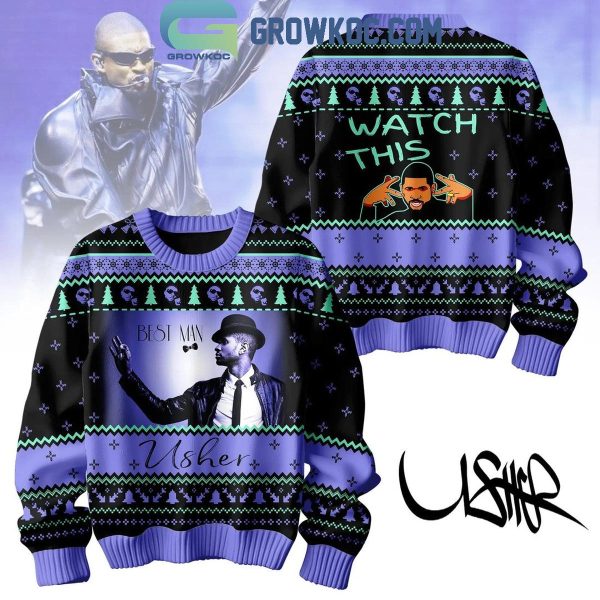 Usher Watch This Best Man Christmas Happy New Year Ugly Sweater