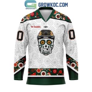 Utah Grizzlies Celebrating Dia De Los Muertos 2024 Personalized Hockey Jersey White