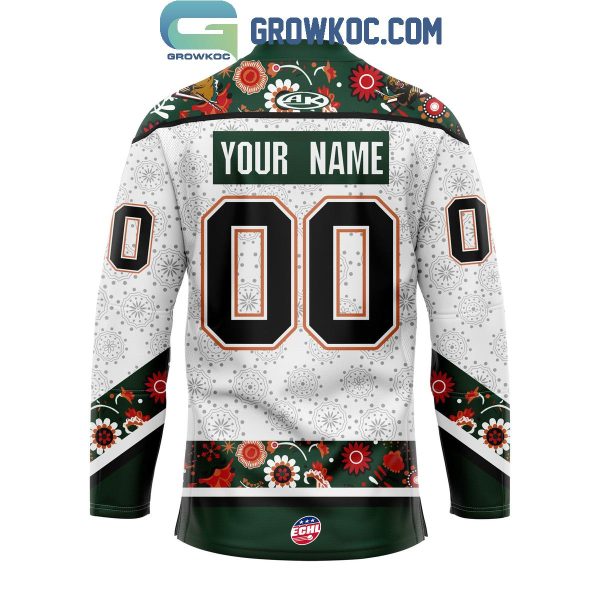 Utah Grizzlies Celebrating Dia De Los Muertos 2024 Personalized Hockey Jersey White