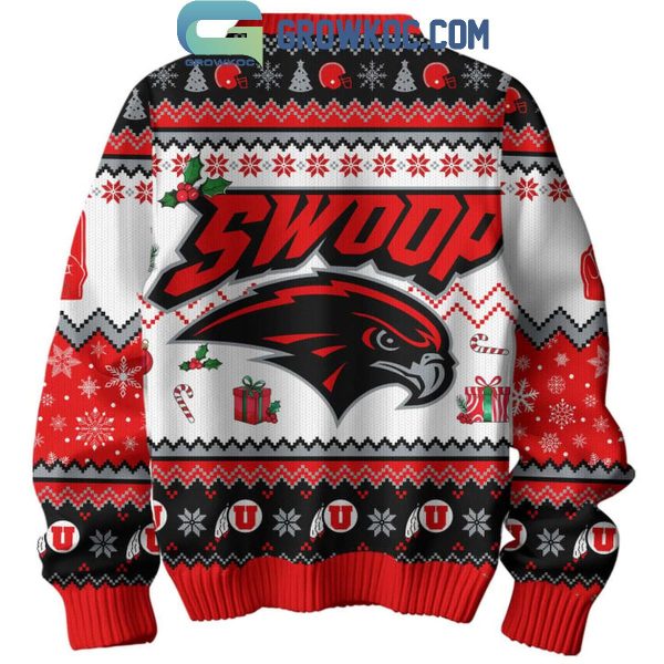 Utah Utes All I Want For Christmas Is UU Swoop Ugly Sweater