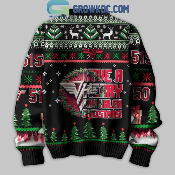 Van Halen Have A Merry Van Halen With A New Guitar Christmas Ugly Sweater