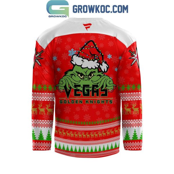 Vegas Golden Knights The Grinch Christmas Happy Holidays 2024 Hockey Jersey