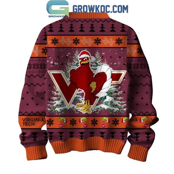 Virginia Tech Hokies Let’s Go Hokies The Grinch 2024 Christmas Ugly Sweater