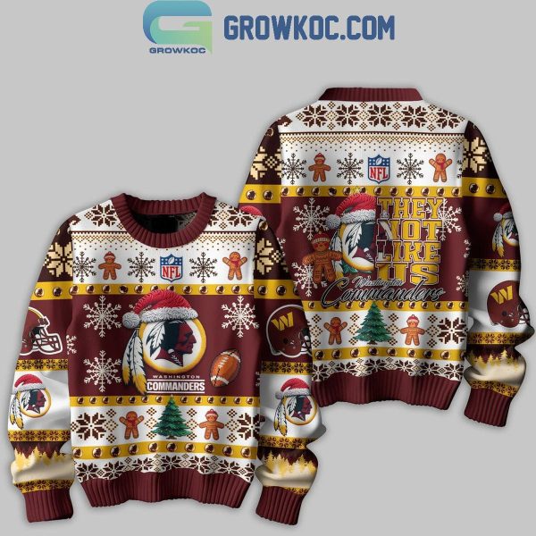 Washington Commanders They Not Like Us Christmas Happy Holidays Ugly Sweater