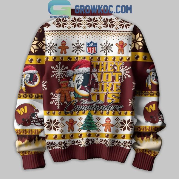 Washington Commanders They Not Like Us Christmas Happy Holidays Ugly Sweater