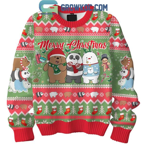 We Bare Bears Merry Christmas Carol 2024 Ugly Sweater