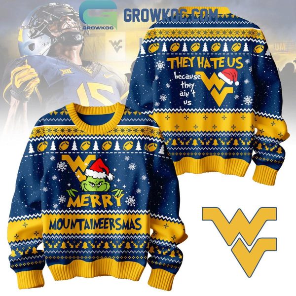 West Virginia Mountaineers Grinch Christmas Merry Mountaineersmas Ugly Sweater