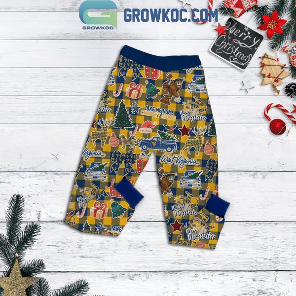 West Virginia Mountaineers This Is My Christmas Movie Watching Shirt Fleece Pajamas Set