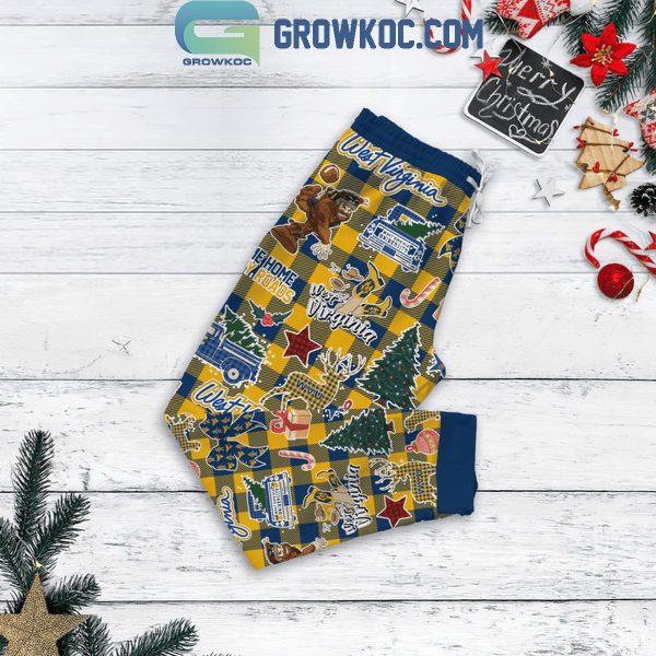 West Virginia Mountaineers This Is My Christmas Movie Watching Shirt Fleece Pajamas Set