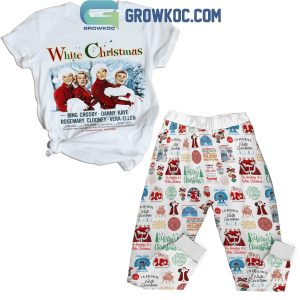 White Christmas Bing Crosby Danny Kaye Rosemary Clooney Vera-Ellen Fleece Pajamas Set