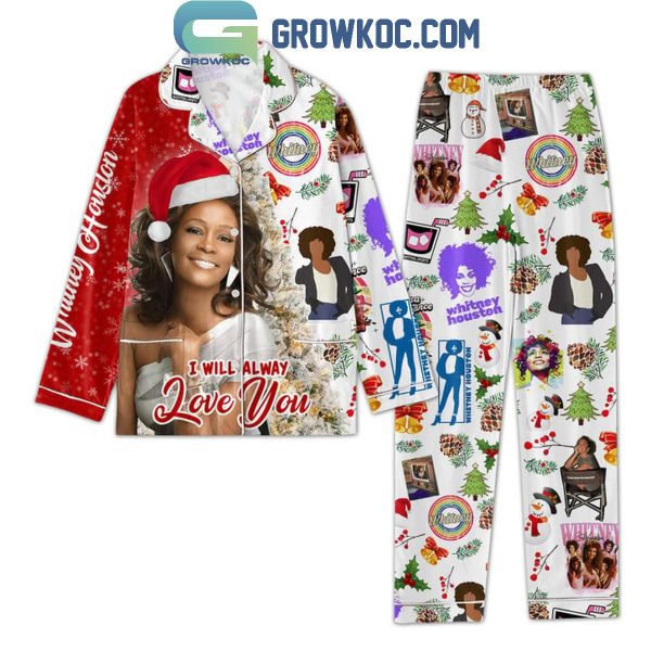 Whitney Houston I Will Always Love You Merry Christmas Polyester Pajamas Set