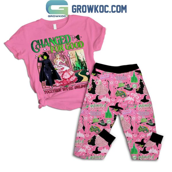 Wicked Changed For Good Together We’re Unlimited Pink Fleece Pajamas Set