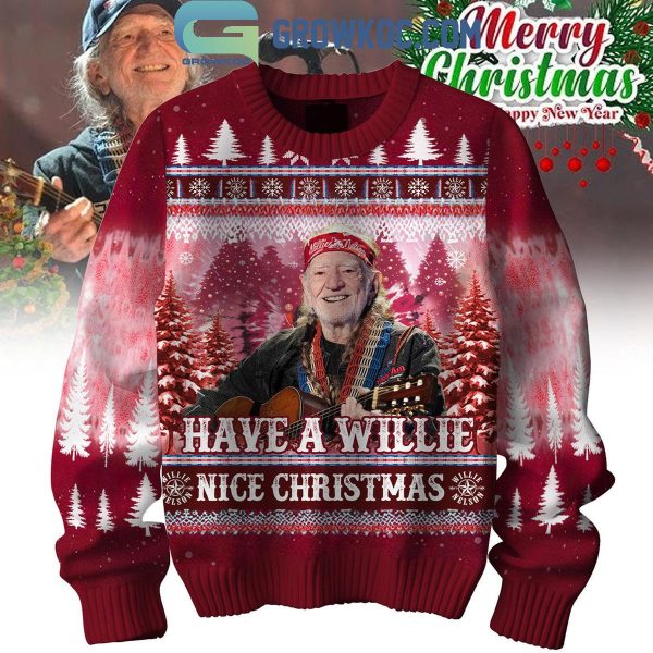 Willie Nelson Have A Willie Nice Christmas Ugly Sweater